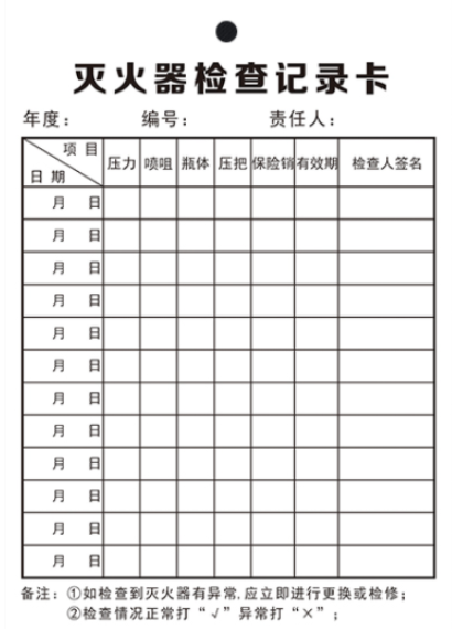 灭火器检查卡填写样板图片2