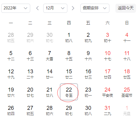冬至什么时候开始算20222