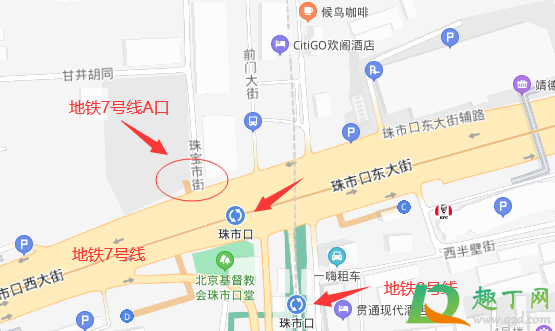 北京地铁前门站不停坐什么公交能到3