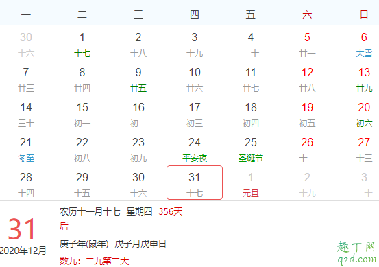 2020年12月31日是什么年 2020年12月31日吉时选择查询2