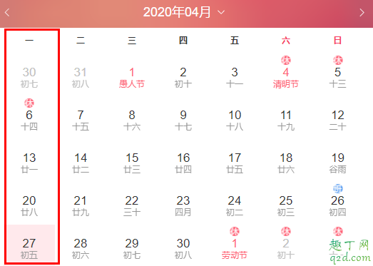 2020年阴历4月是阳历几月 2020年闰4月从几号开始7