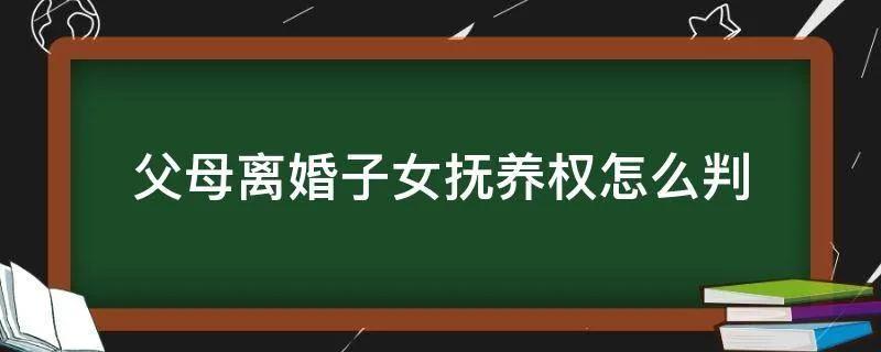 离婚抚养权标准是什么（离婚孩子抚养权的判定原则）