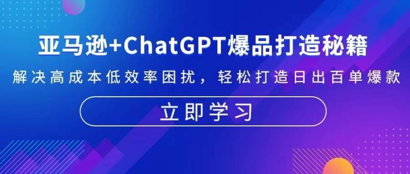 亚马逊+ChatGPT爆品打造秘籍：解决高成本低效率困扰 轻松打造日出百单爆款