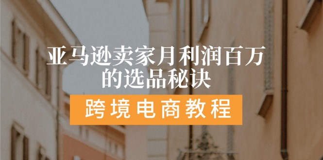 亚马逊卖家月利润百万的选品秘诀: 抓重点/高利润/大方向/大类目/选品…