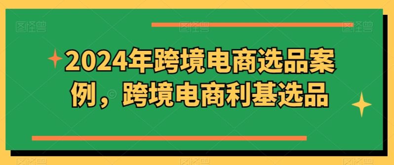 2024年跨境电商选品案例，跨境电商利基选品方案