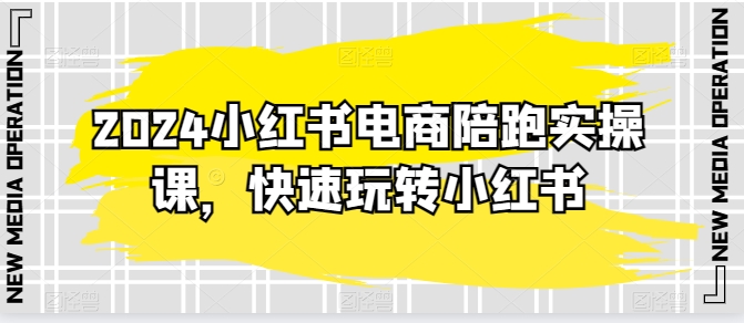 2024小红书电商陪跑实操教程，轻松玩转小红书，保姆级20节精细化课程