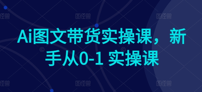 AI赋能电商：新手快速上手图文带货实操课程