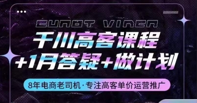 千川高客单运营课程：解码人群定位与投放策略，掌握电商推广秘诀