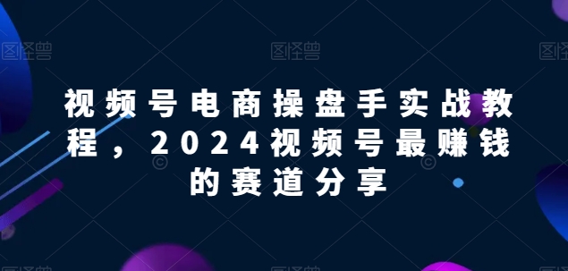 【2024视频号电商掘金指南】解锁电商盈利密码，实战教程助你领先赛道！