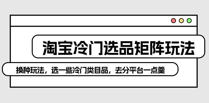 淘宝冷门选品矩阵新策略：避开红海，独辟蹊径赚取高额利润