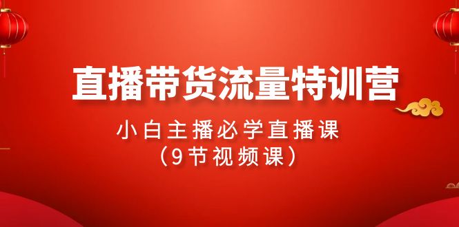 24年直播带货流量特训课，新手小白主播必学直播课（9节视频课）