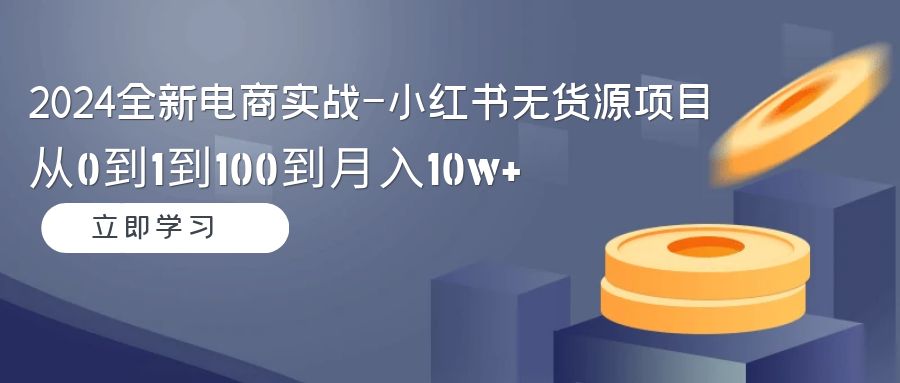 2024全新电商实战课-小红书无货源项目：从0到1到100到月入10w+