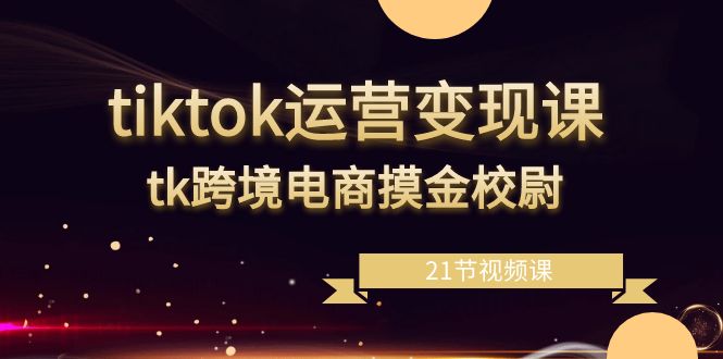 tiktok运营变现教程，tk跨境电商摸金校尉（21节视频课）