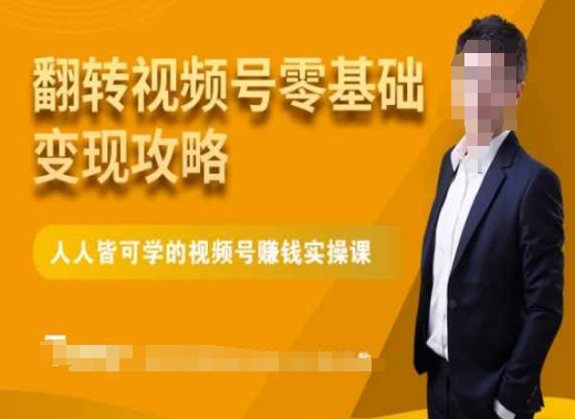 零基础变现攻略：人人皆可学微信视频号实操课程