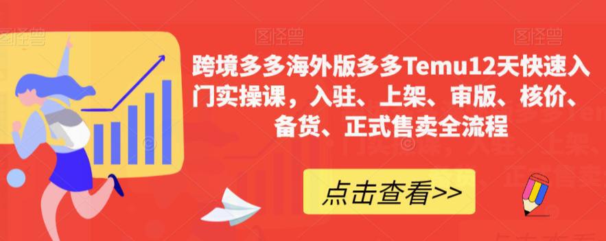 跨境多多海外版多多TEMU12天快速入门实操课，轻松掌握全流程，成就跨境电商之路！