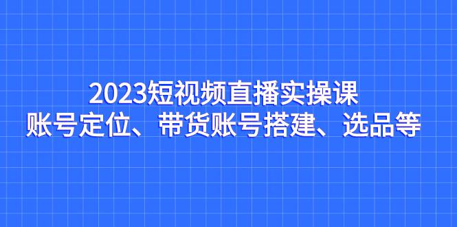 2023短视频直播实操课，账号定位、带货搭建、选品全解析