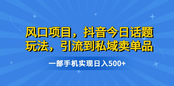 抖音今日话题玩法，轻松引流到私域卖单品，实现日入500