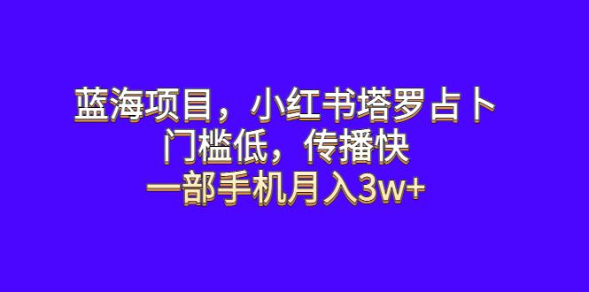 蓝海项目揭秘：小红书塔罗占卜，一部手机月入3w+，门槛低传播快！