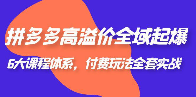 拼多多高溢价全域起爆，6大课程体系，付费玩法实战全套