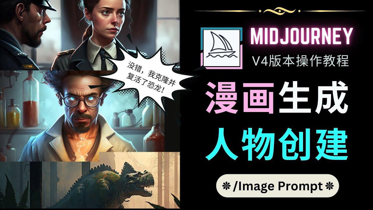 Midjourney V4版本操作教程：2个简单参数，完成漫画生成，人物创建