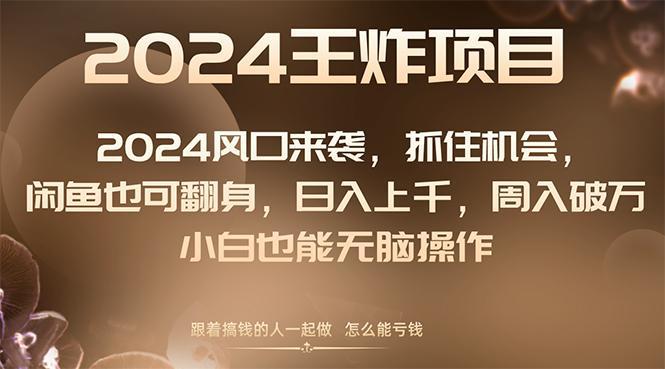 2024风口项目来袭，抓住机会，闲鱼也可翻身，日入上千，周入破万，小白也能无脑操作