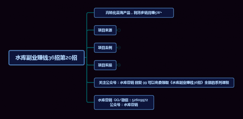 高转化蓝海产品，利薄多销月赚5万+【水库副业赚钱36招第20招】