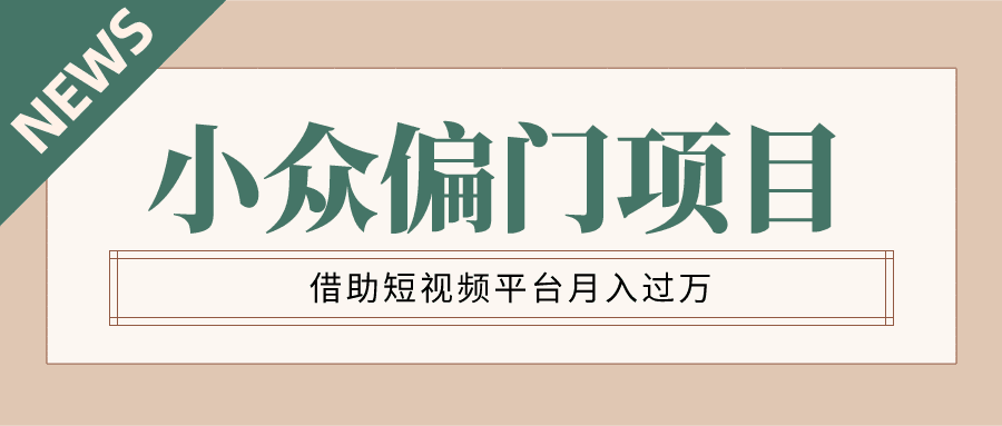 忠余网赚32计第十五计小众偏门项目借助短视频平台月入过万