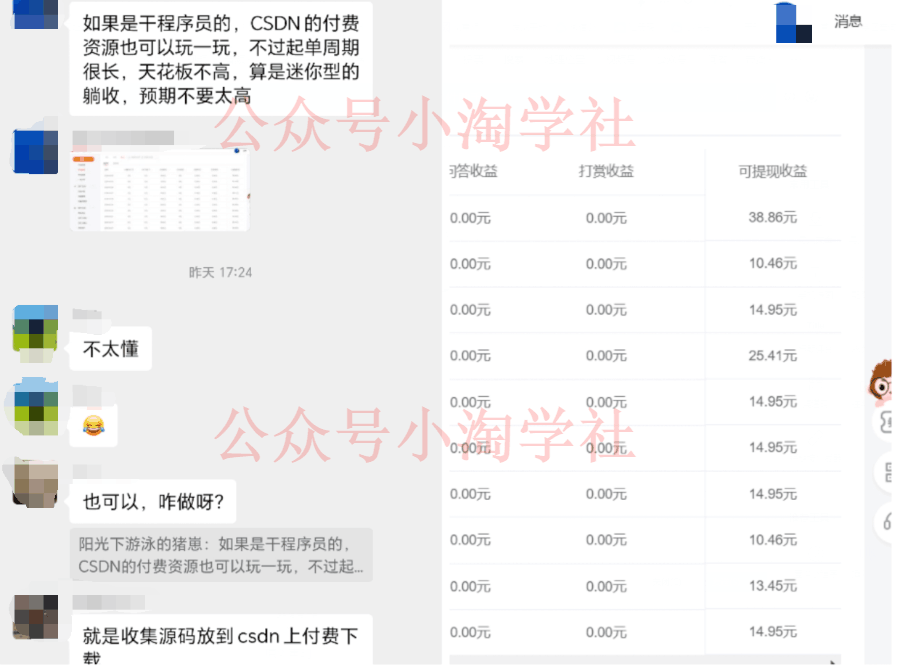 【小淘学社】CSDN上传付费资源赚取收益项目，实现被动收入