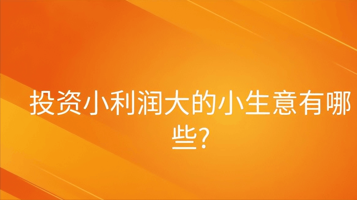 小本投资做生意（投资小利润大的小生意）