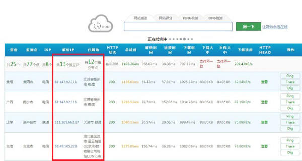 怎么看网站是否开启CDN加速？测试网站全国访问速度方法详解