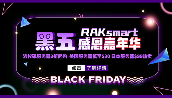 美国主机商RAKSmart开启黑五促销E3服务器秒杀价30美元