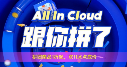 2019年阿里云双11一折拼团开启，1核2G云服务器3年仅需229元