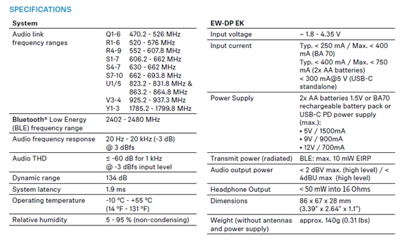 森海塞尔Evolution Wireless Digital: EW-DP