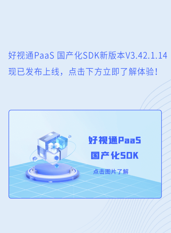 好视通PaaS 国产化SDK来了