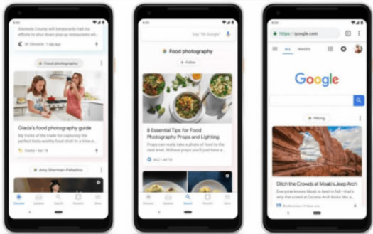 谷歌移动端页面增加Discover新功能
