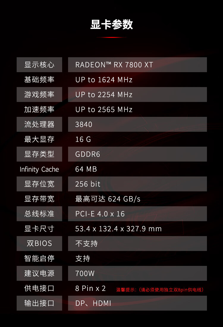 瀚铠推出白色款 Radeon RX 7800 XT 显卡，3549 元