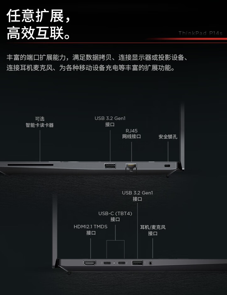 联想 2024 款 ThinkPad P14s 笔记本开售：Ultra 7-155H + RTX500 + 32G + 1T 售 11999 元