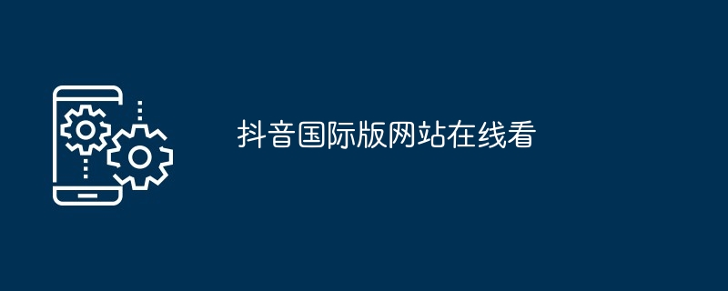 抖音国际版网站在线看