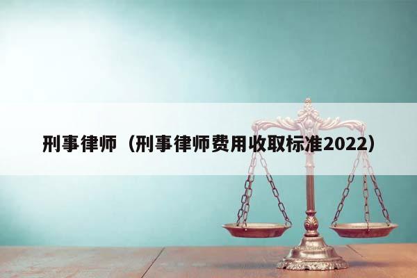 刑事律师（刑事律师费用收取标准2022）
