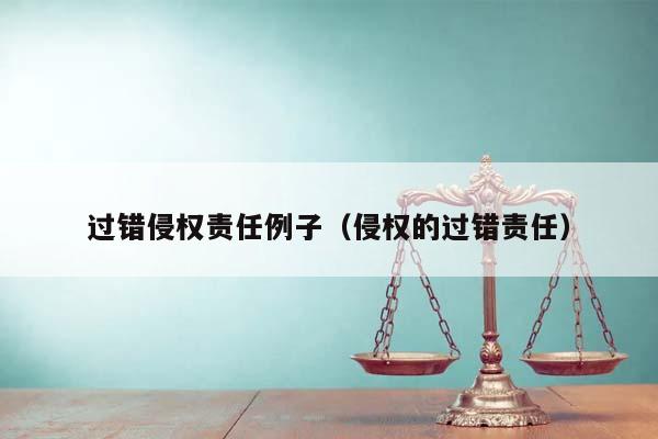 过错侵权责任例子（侵权的过错责任）