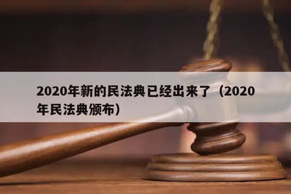 2020年新的民法典已经出来了（2020年民法典颁布）