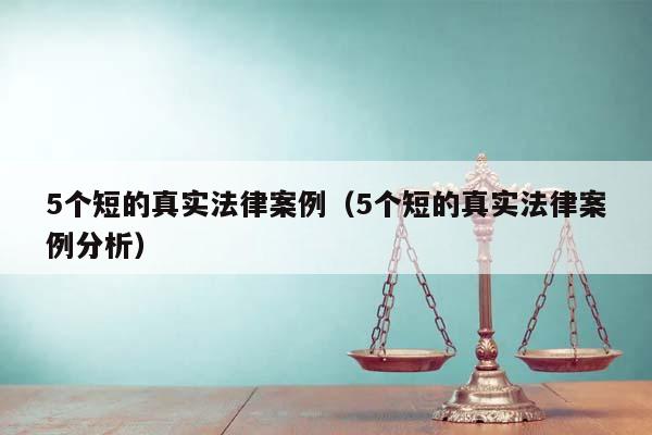5个短的真实法律案例（5个短的真实法律案例分析）