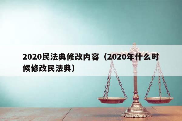 2020民法典修改内容（2020年什么时候修改民法典）