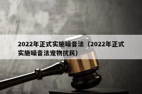 2022年正式实施噪音法（2022年正式实施噪音法宠物扰民）