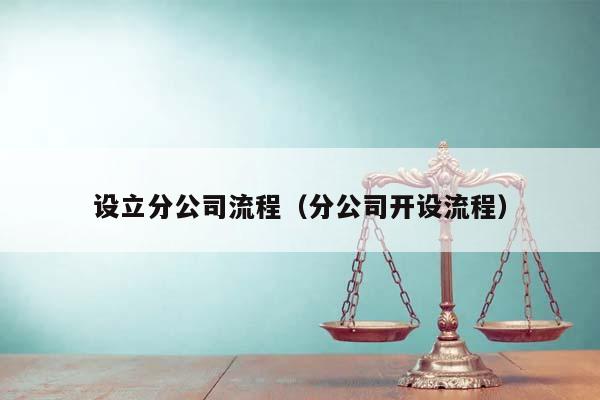 设立分公司流程（分公司开设流程）