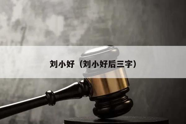 刘小好（刘小好后三字）