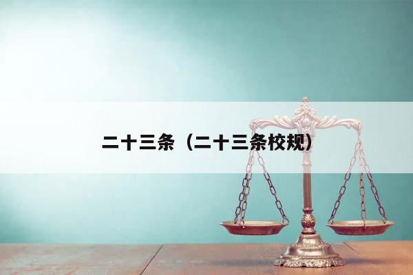 二十三条（二十三条校规）