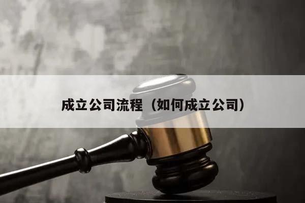 成立公司流程（如何成立公司）