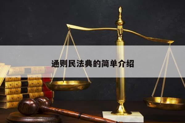 通则民法典的简单介绍