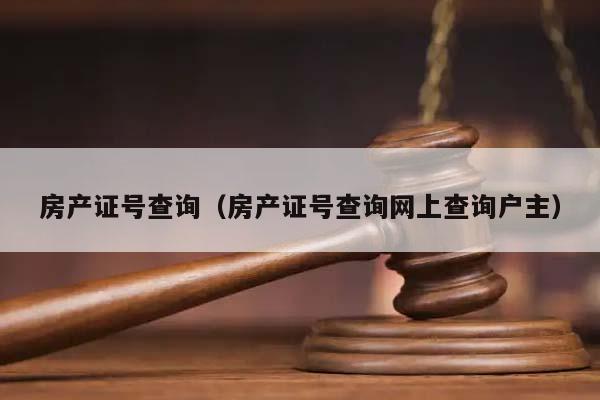 房产证号查询（房产证号查询网上查询户主）